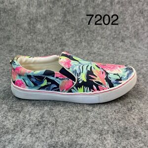 Lilly Pulitzer Julie Sneakers 6.5 Blue Tropical Floral Slip On Beach Club Blooms